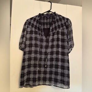 Tommy Hilfiger Black and White Checkered Blouse